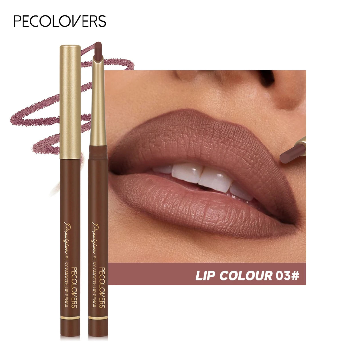 Matte 6-colors Lip Liner Pencil Bevel Design Nib Lip Contour.