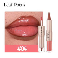 Black Brown Tapered Lip Liner Contour Pencil Double Head Mirror Plumping Lip Glaze.