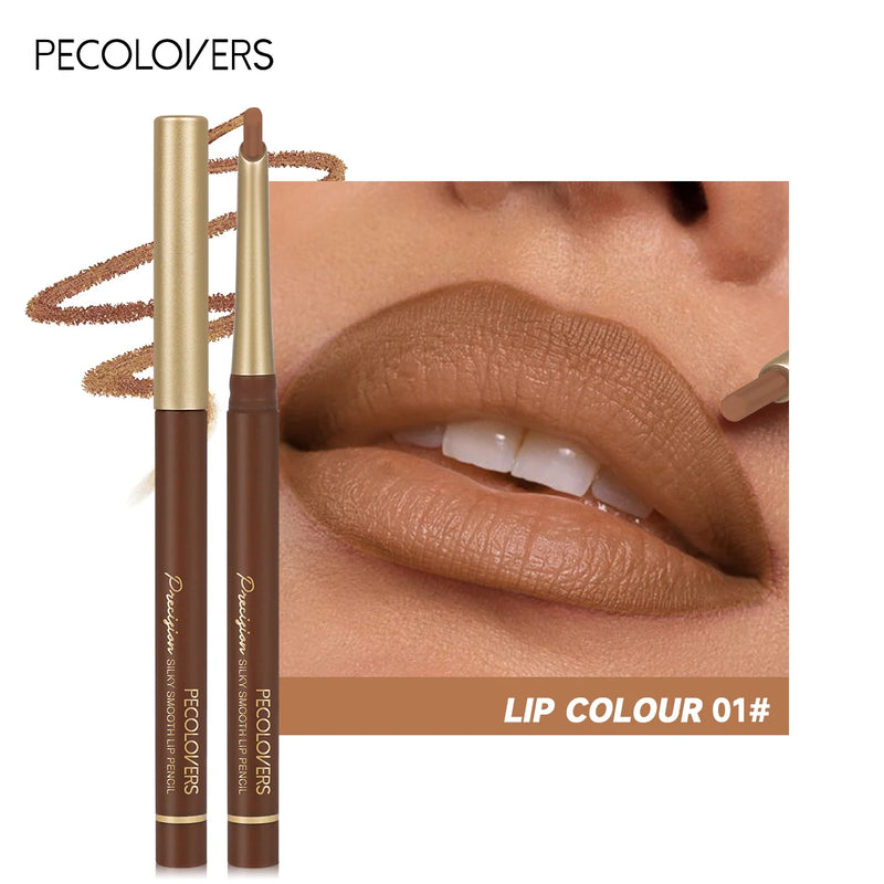 Matte 6-colors Lip Liner Pencil Bevel Design Nib Lip Contour.