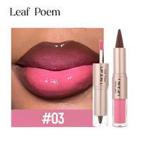Black Brown Tapered Lip Liner Contour Pencil Double Head Mirror Plumping Lip Glaze.