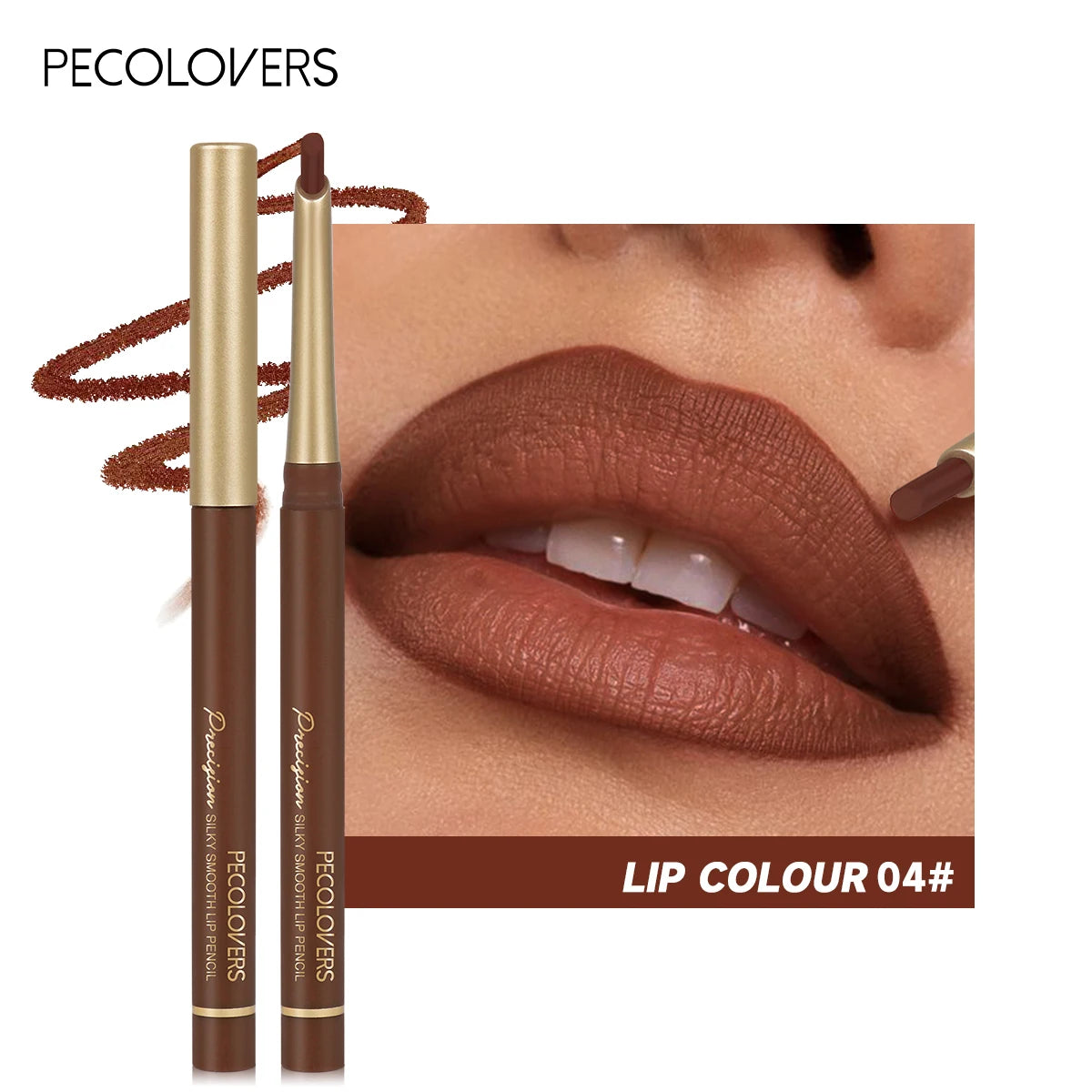 Matte 6-colors Lip Liner Pencil Bevel Design Nib Lip Contour.