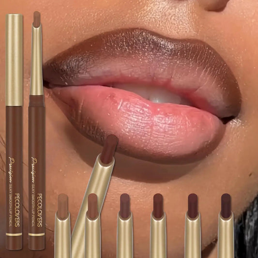 Matte 6-colors Lip Liner Pencil Bevel Design Nib Lip Contour.