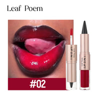 Black Brown Tapered Lip Liner Contour Pencil Double Head Mirror Plumping Lip Glaze.