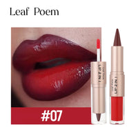 Black Brown Tapered Lip Liner Contour Pencil Double Head Mirror Plumping Lip Glaze.