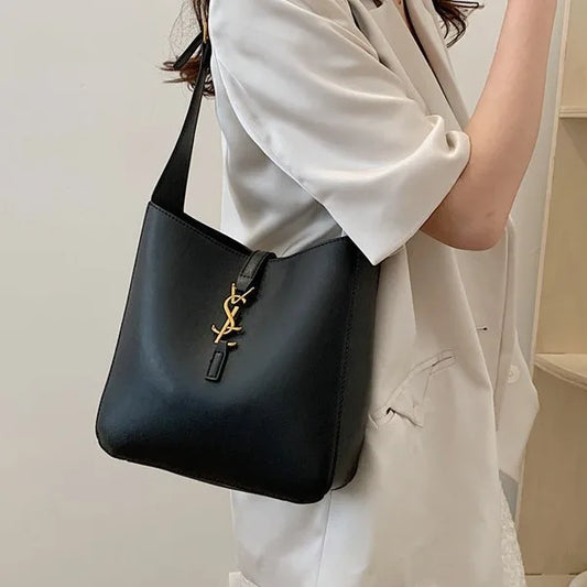 Genuine Soft Leather Bucket Bag.